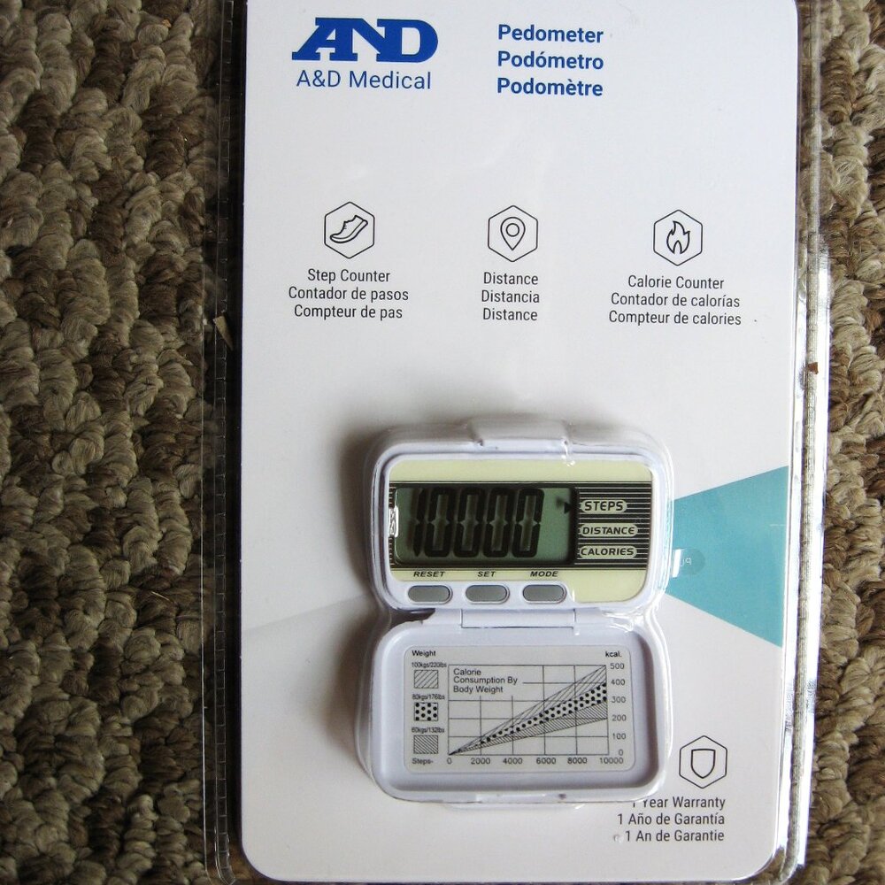 A&D MEDICAL Pedometer Step & Calorie Counter Model XL15 Brand New SEALED
